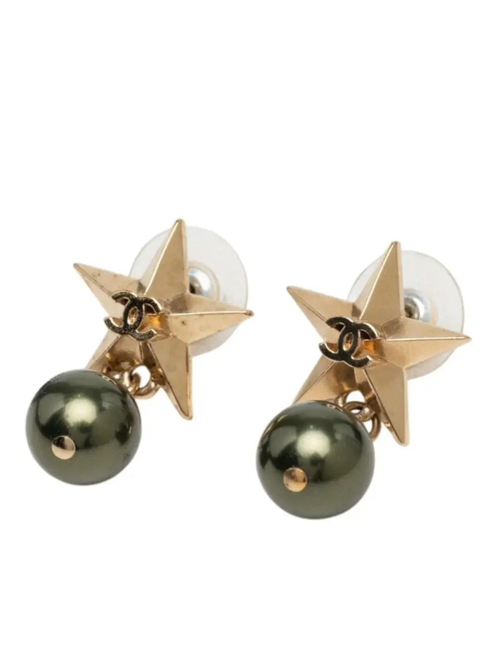 Chanel Cc Logo Star Earrings Gold-Tone #357625C76B